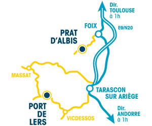 Plan pour se rendre au Prat dAlbis et au Port de Lers