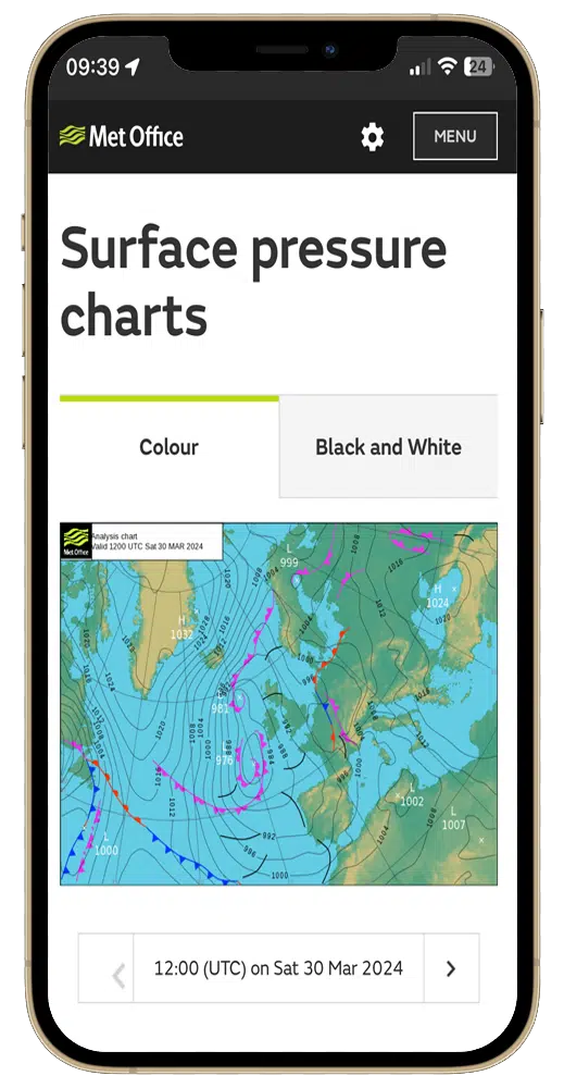 Application Surface pressure charts Met office